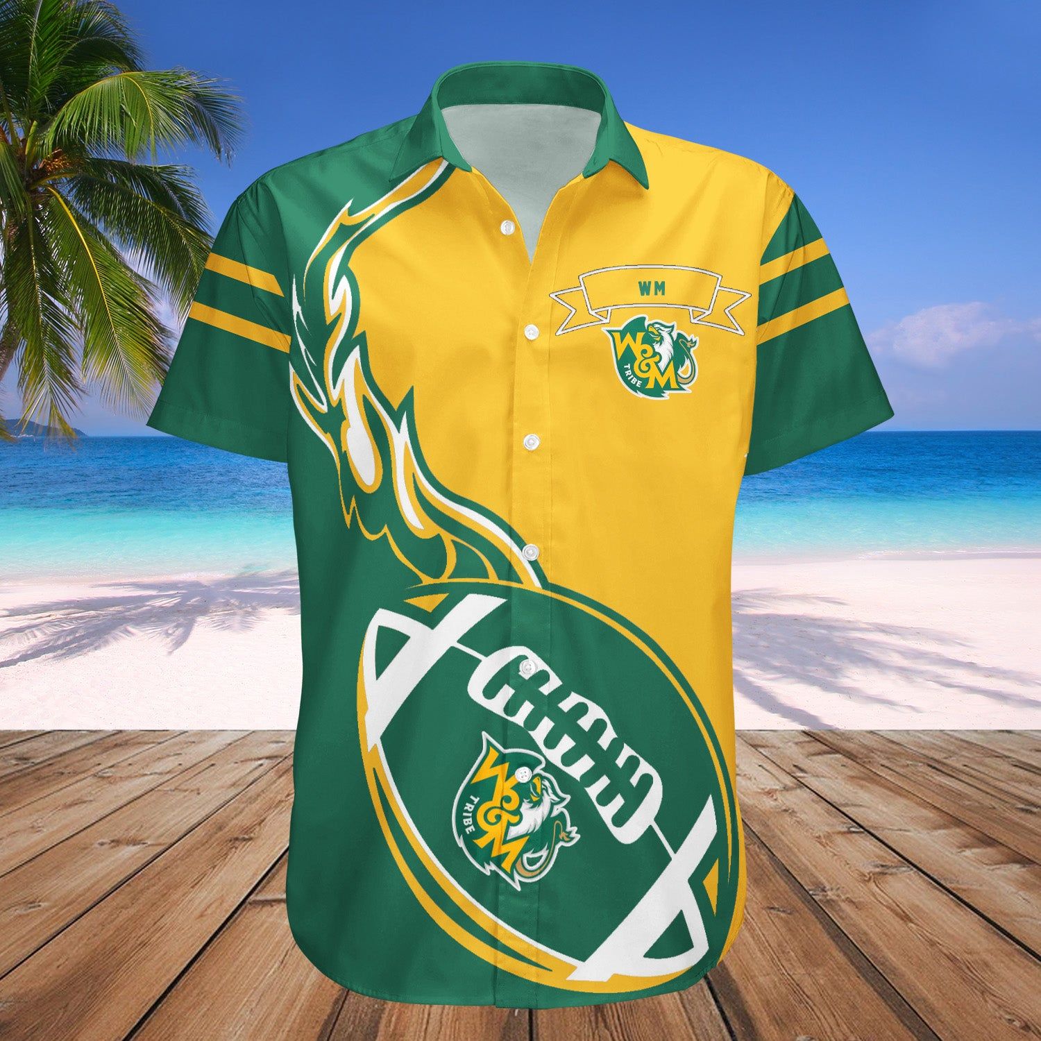 William And Mary Tribe Hawaii Shirt Flame Ball – NCAA