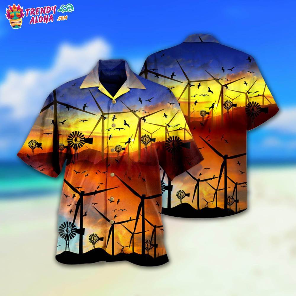 Wind Turbine A Green Planet Is A Clean Planet Hawaiian Shirt – Trendy Aloha