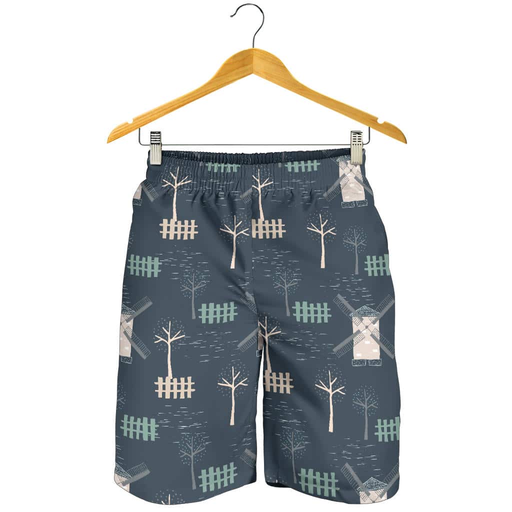 Windmill Tree Pattern For Men Women Kid Shorts