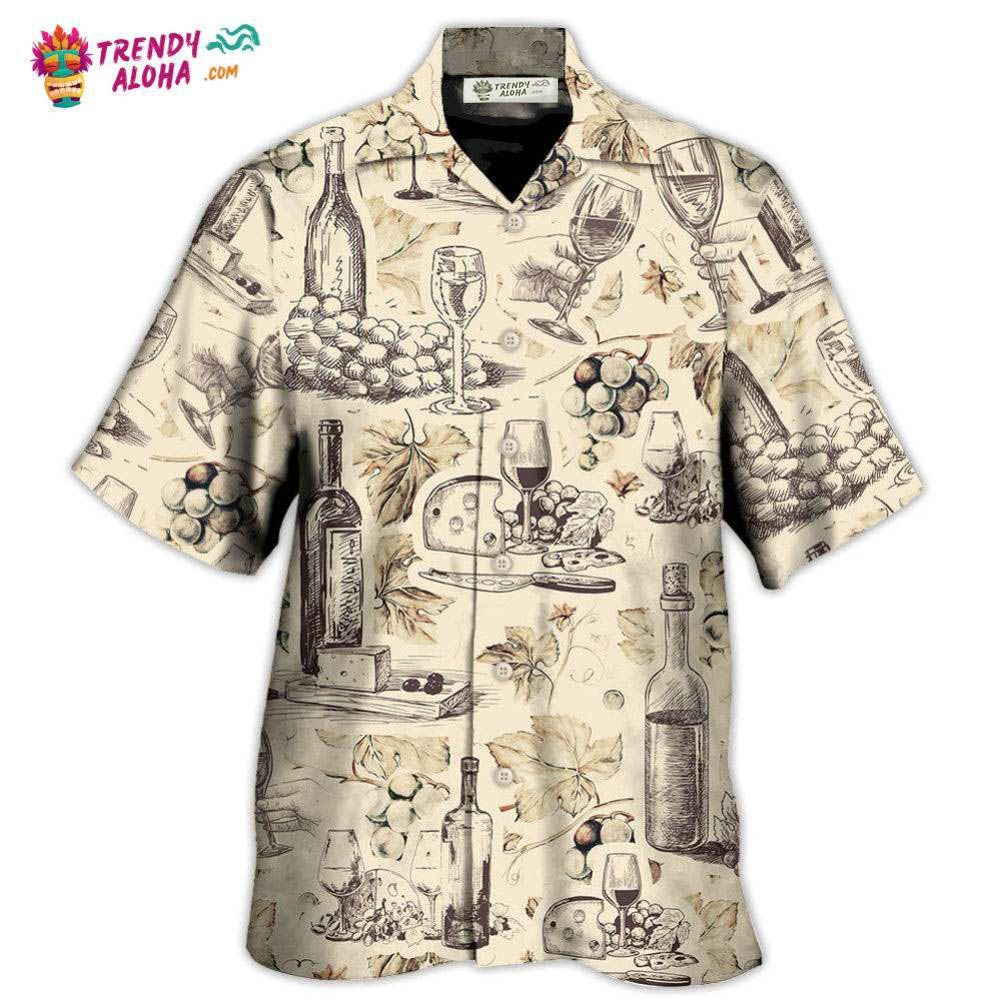 Wine And Grape Retro Art Hawaiian Shirt – Trendy Aloha Wine And Grape Retro Art Hawaiian Shirt – Trendy Aloha