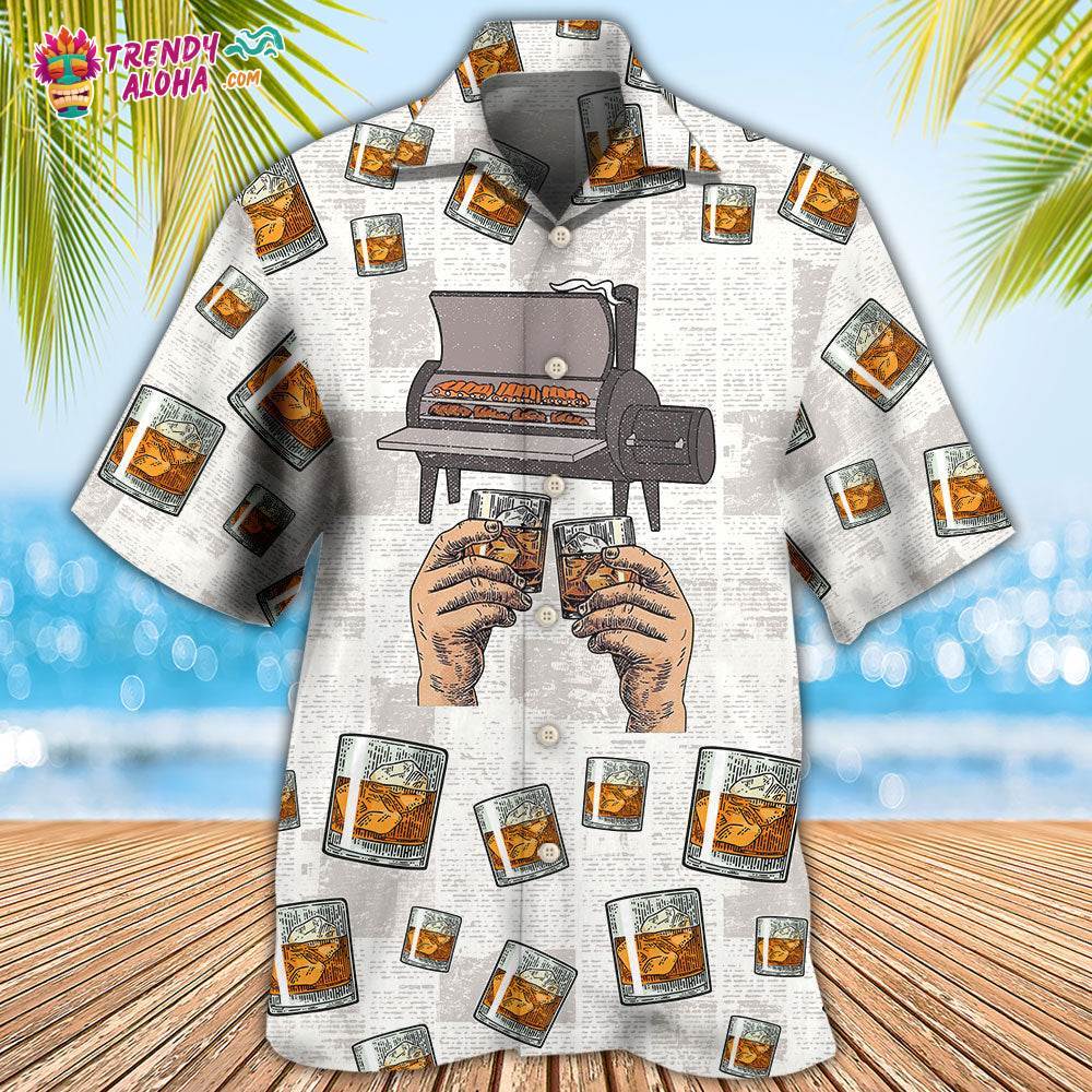 Wine Bourbon I Like Bourbon My Smoker And Maybe 3 People Hawaiian Shirt – Trendy Aloha