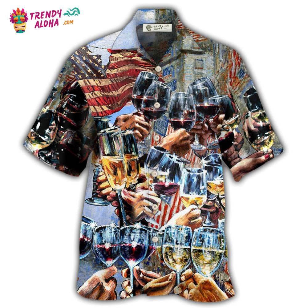 Wine Cheers Independence Day Hawaiian Shirt – Trendy Aloha Wine Cheers Independence Day Hawaiian Shirt – Trendy Aloha