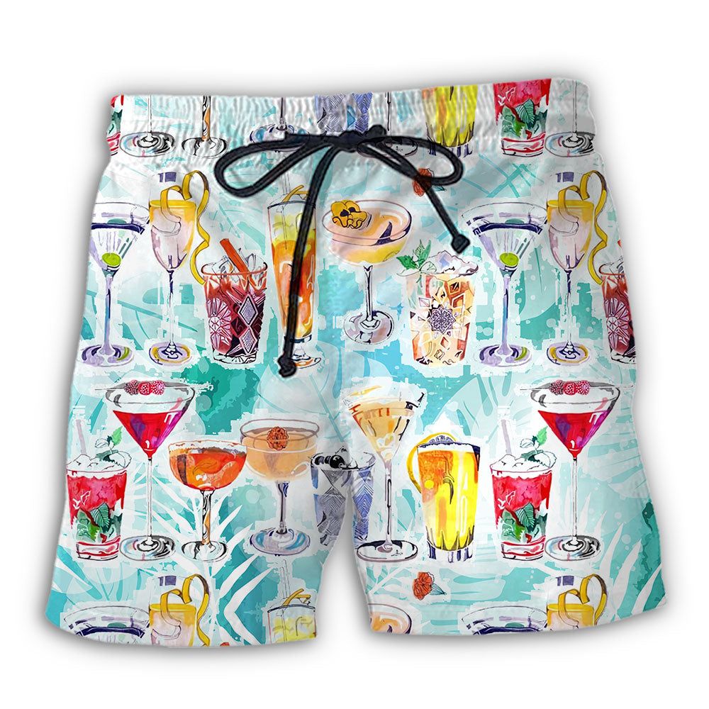 Wine Cocktail And Beach Tropical Trendy Aloha Hawaiian Beach Shorts Wine Cocktail And Beach Tropical Trendy Aloha Hawaiian Beach Shorts