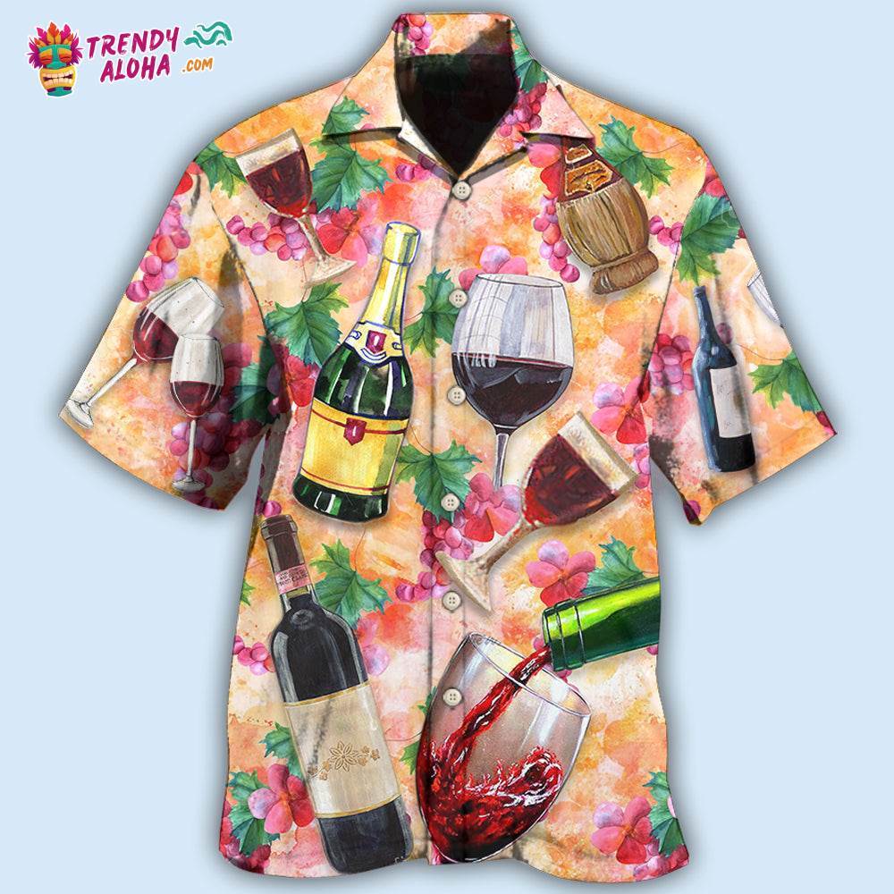 Wine Drinking Wine Colorful Style Hawaiian Shirt – Trendy Aloha