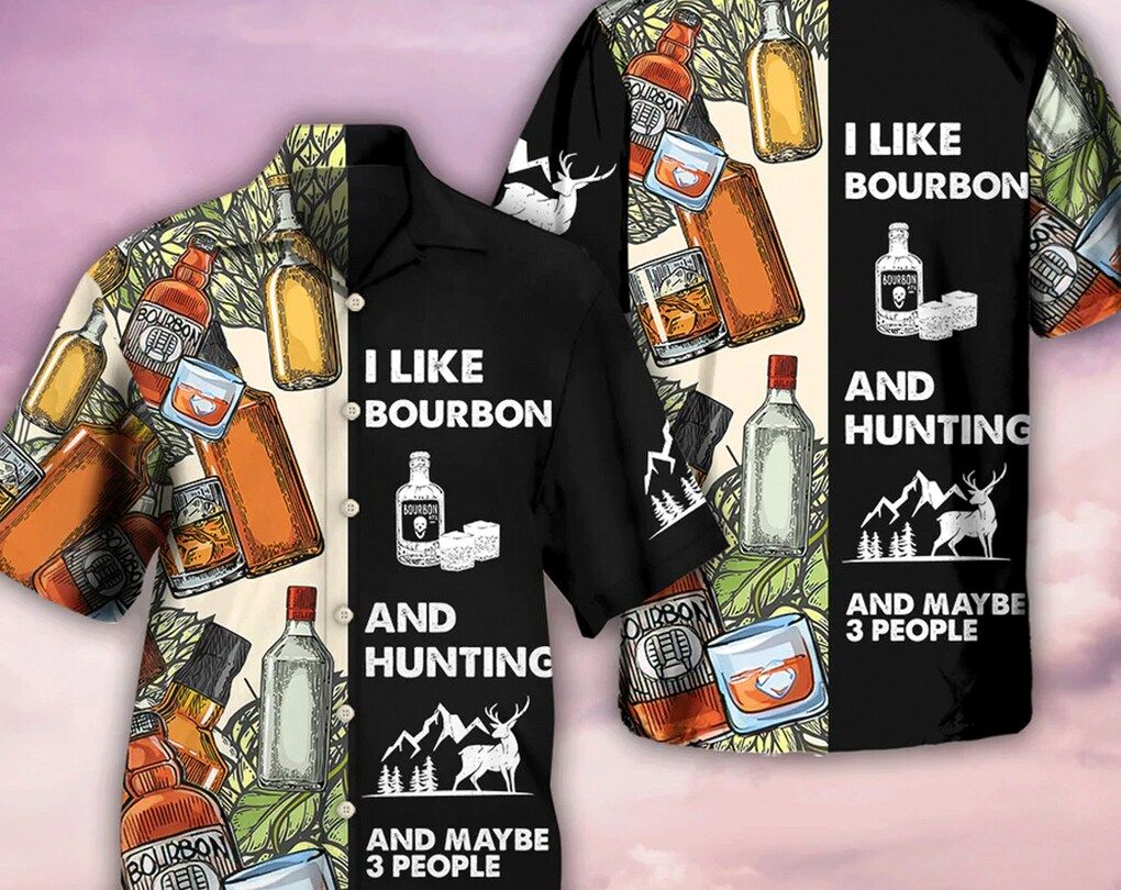 Wine Hunting I Like Bourbon – Trendy Hawaiian Shirt, Beach Party Matching Shirt For Men/Women, Hawaiian Set Gift, Hawaii Shirt Party Summer.