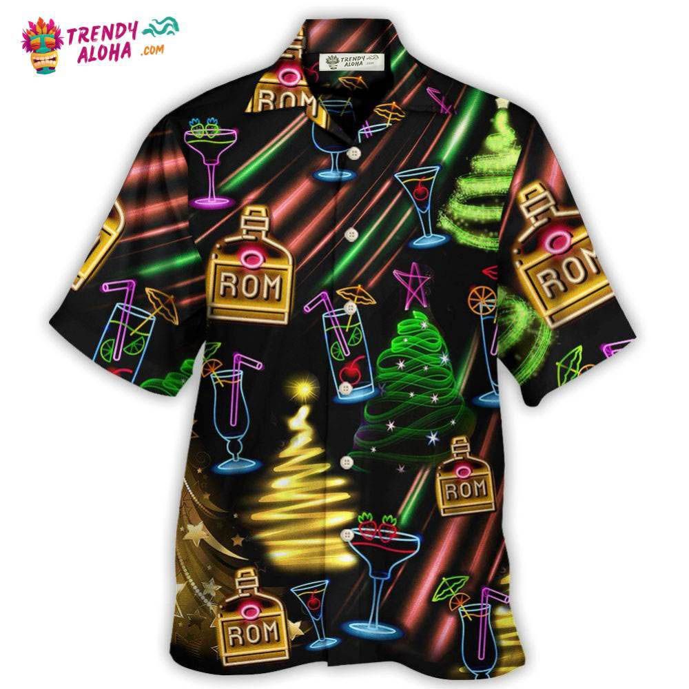 Wine Rum Christmas Neon Art Drinking Hawaiian Shirt – Trendy Aloha Wine Rum Christmas Neon Art Drinking Hawaiian Shirt – Trendy Aloha