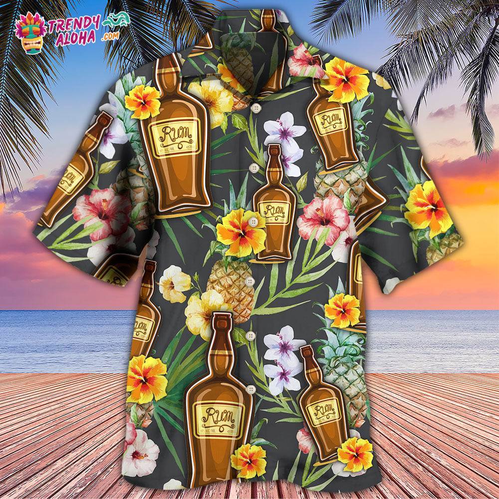 Wine Rum Drinking Tropical Art Hawaiian Shirt – Trendy Aloha