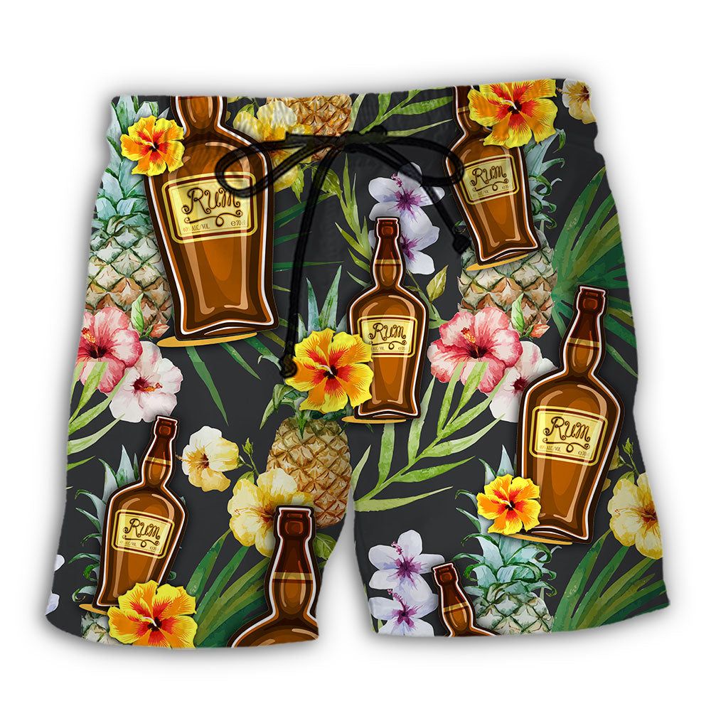 Wine Rum Drinking Tropical Art Trendy Aloha Hawaiian Beach Shorts Wine Rum Drinking Tropical Art Trendy Aloha Hawaiian Beach Shorts