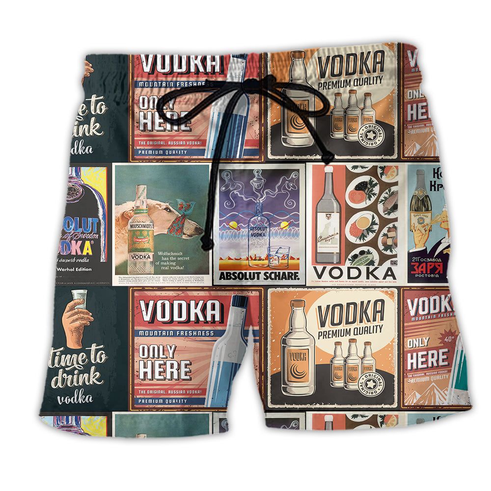 Wine Vodka Retro Poster Only Here Trendy Aloha Hawaiian Beach Shorts Wine Vodka Retro Poster Only Here Trendy Aloha Hawaiian Beach Shorts