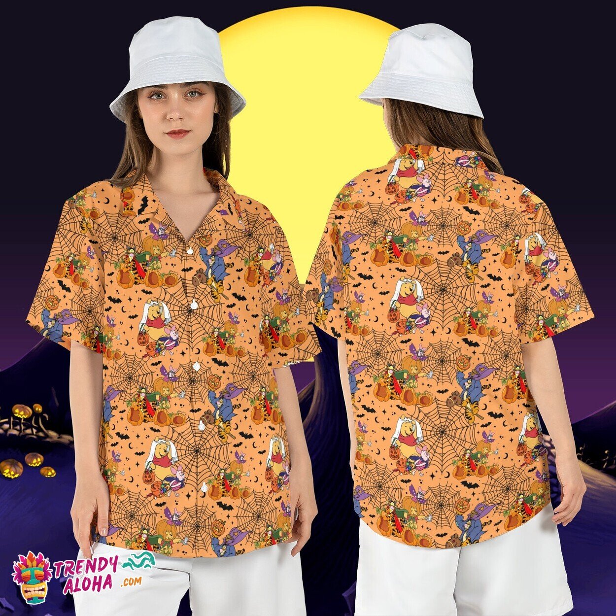 Winnie Pooh Friends Halloween Boo Disneyland Piglet Aloha Top