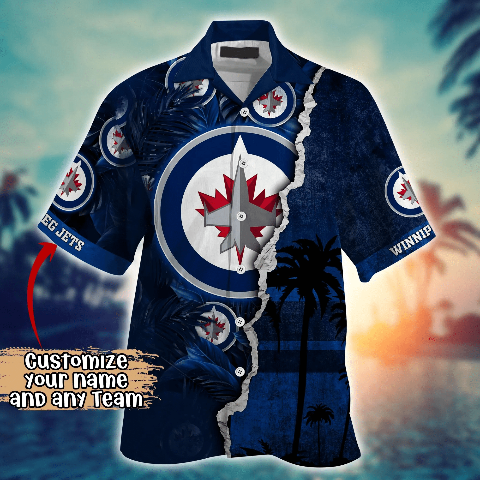 Winnipeg Jets NHL Hawaiian Shirt Custom Warmth Aloha Shirt