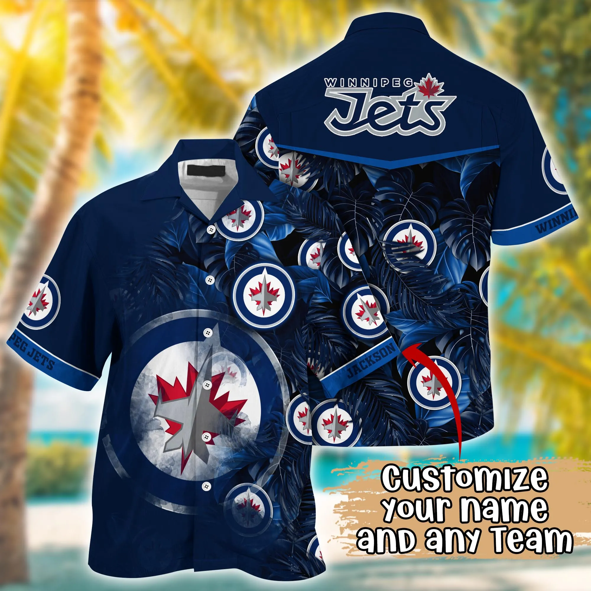 Winnipeg Jets NHL Summer Hawaii Shirt And Tshirt Custom Aloha Shirt