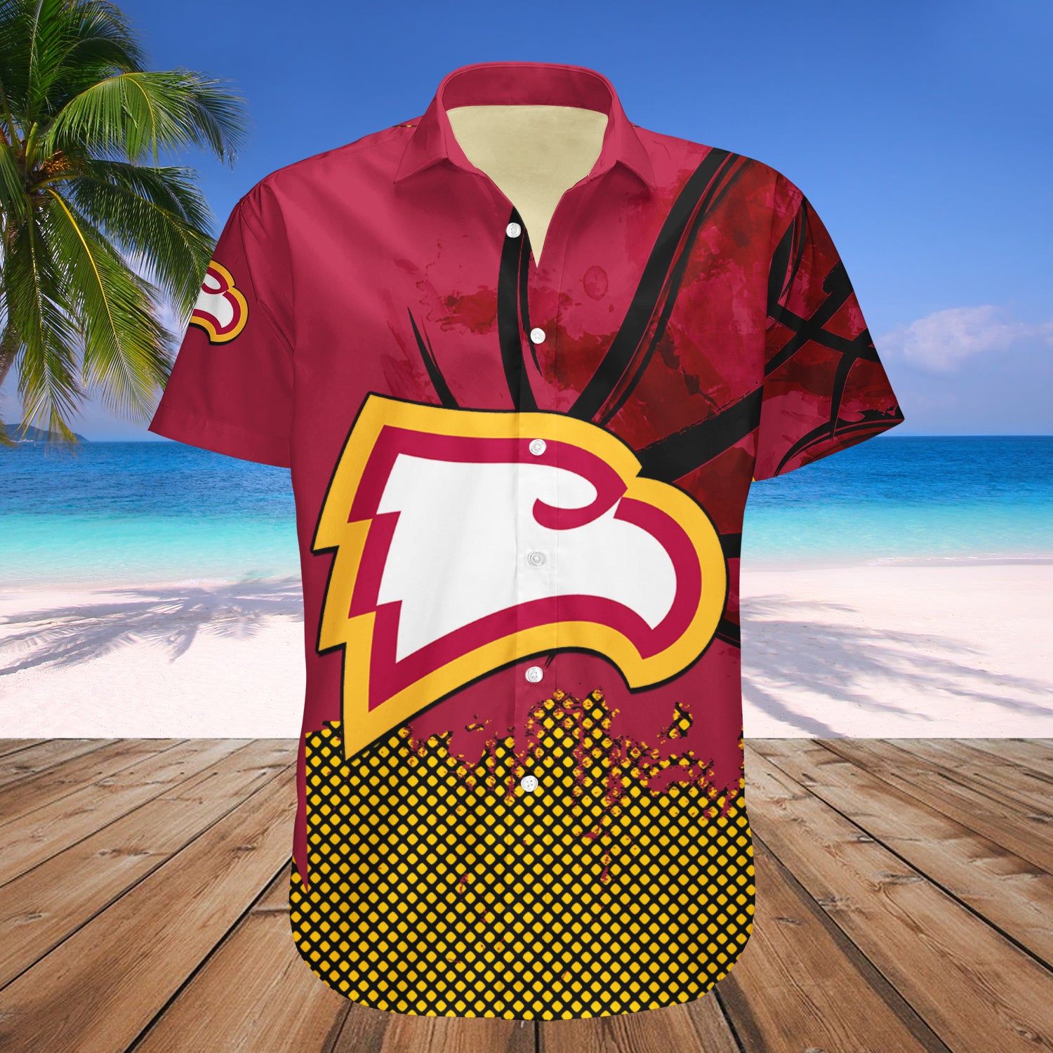 Winthrop Eagles Hawaii Shirt Set Basketball Net Grunge Pattern – NCAA