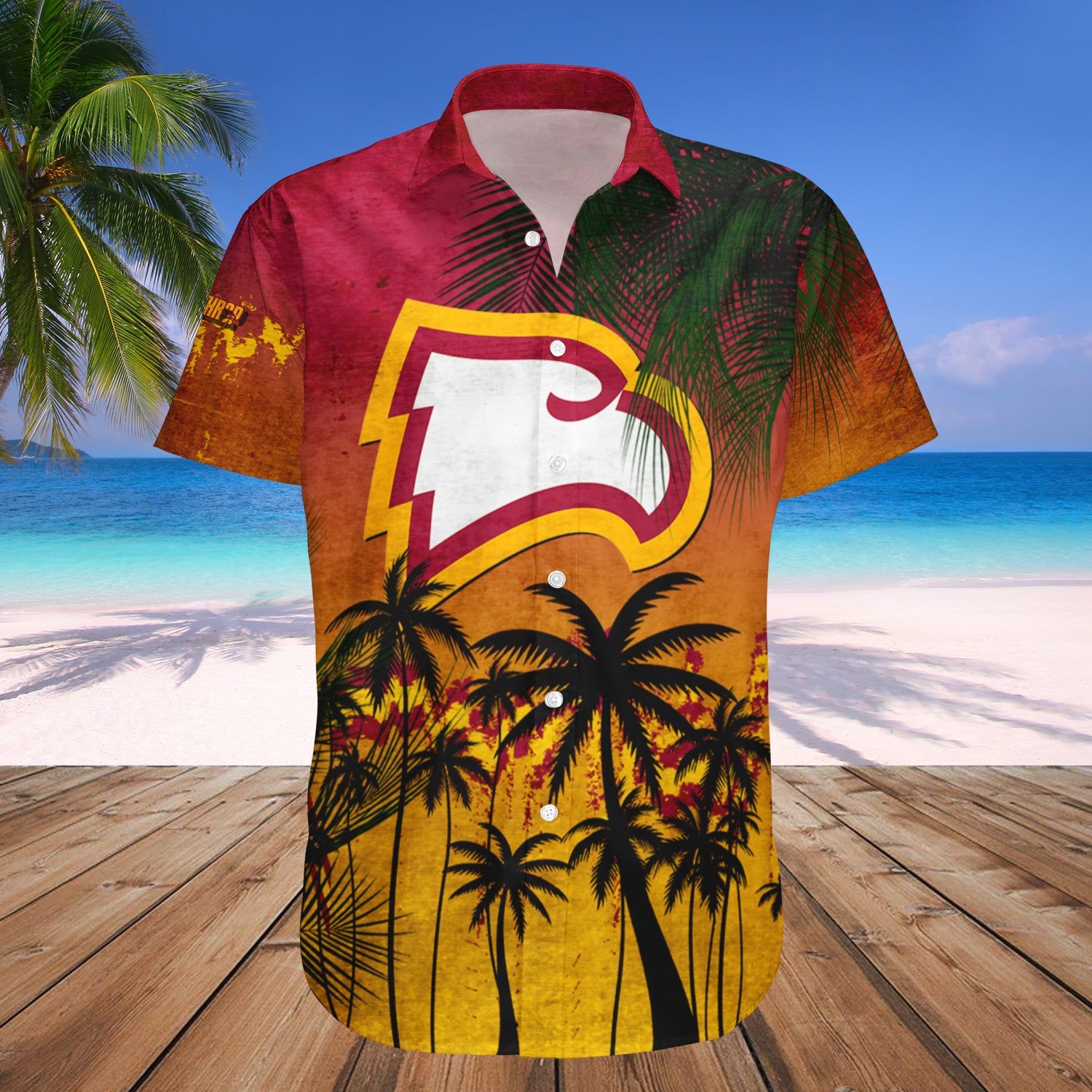Winthrop Eagles Hawaii Shirt Set Coconut Tree Tropical Grunge – NCAA