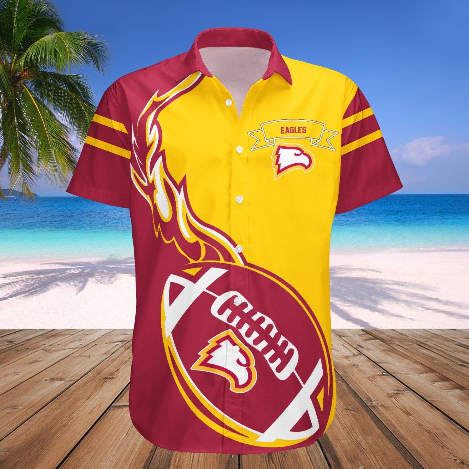 Winthrop Eagles Hawaii Shirt Set Flame Ball – NCAA