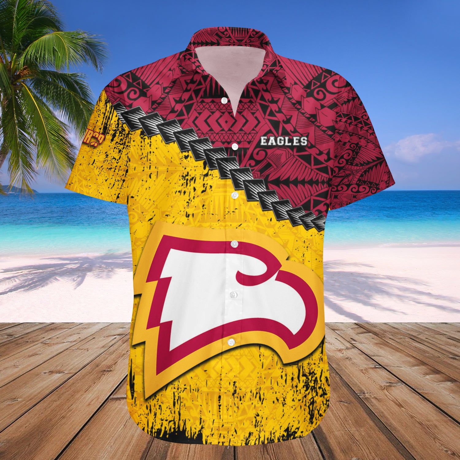 Winthrop Eagles Hawaii Shirt Set Grunge Polynesian Tattoo – NCAA