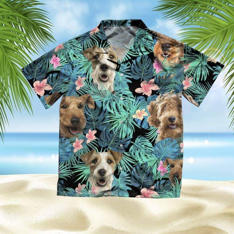 Wire Fox Terrier amidst Summer Leaves Hawaiian Shirt