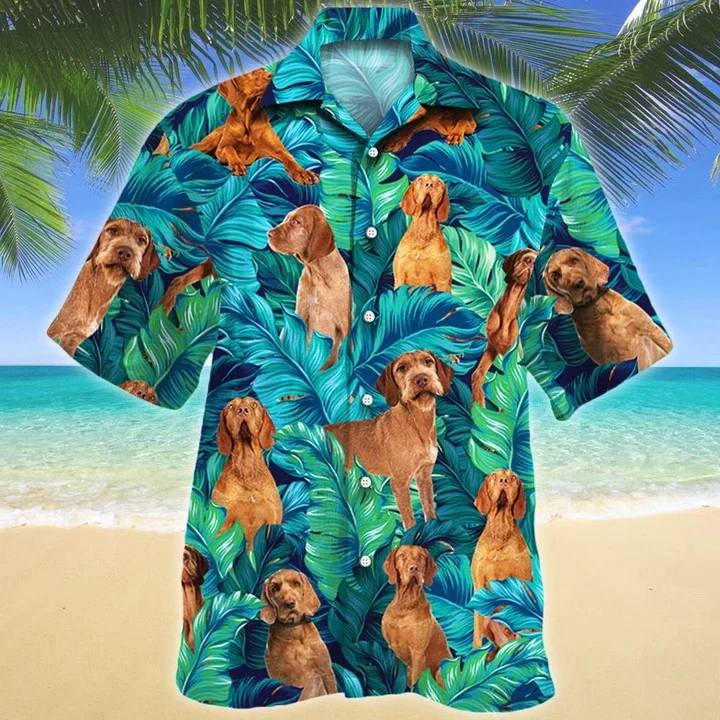 Wirehaired Vizsla Dog Lovers Gift Summer Beach Palm Tree Pattern Trendy Hawaiian Shirt Wirehaired Vizsla Dog Lovers Gift Summer Beach Palm Tree Pattern Trendy Hawaiian Shirt