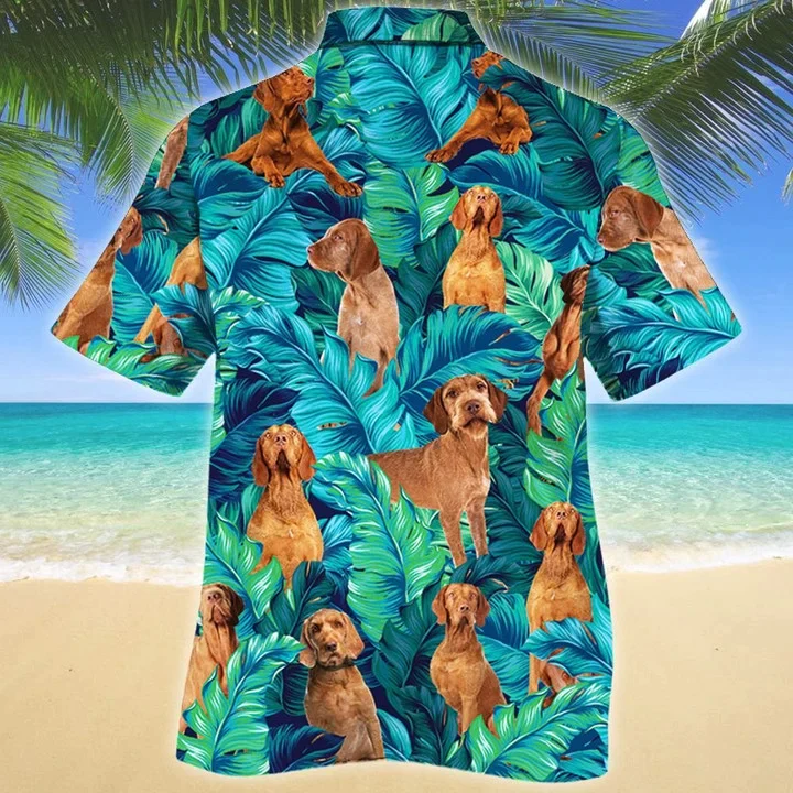 Wirehaired Vizsla Dog Lovers Gift Summer Beach Palm Tree Pattern Trendy Hawaiian Shirt