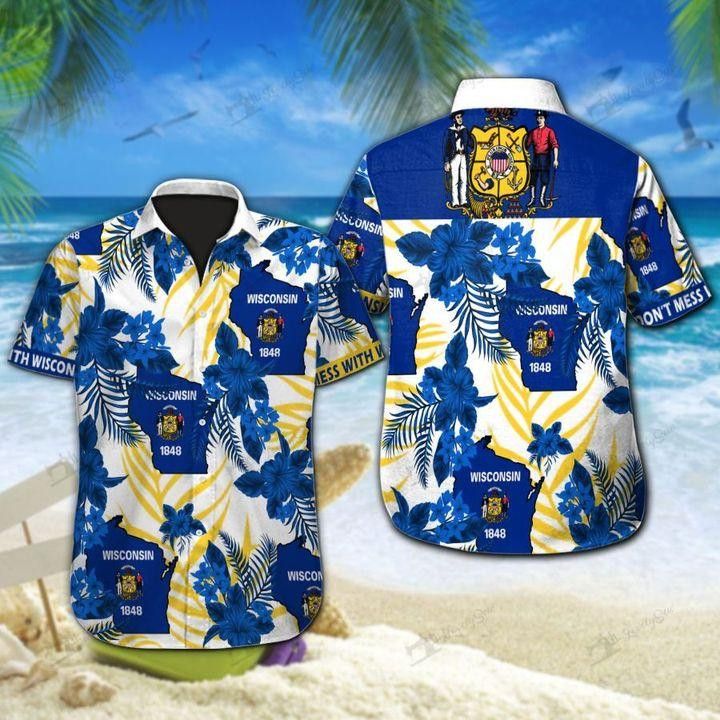 Wisconsin Authentic Beach Sunset Hawaiian Shirt
