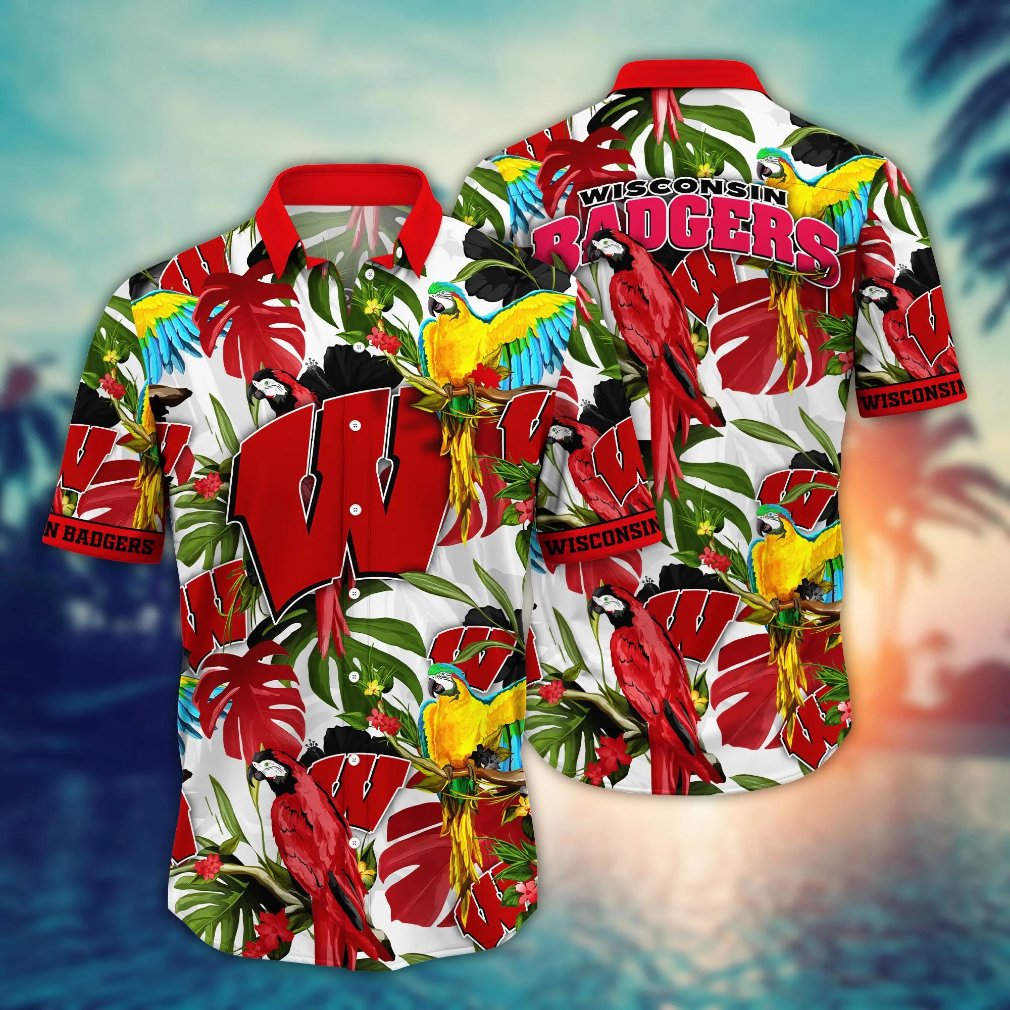 Wisconsin Badgers NCAA Hawaii Shirt Fans Mosquito Bite Derby Sportswear