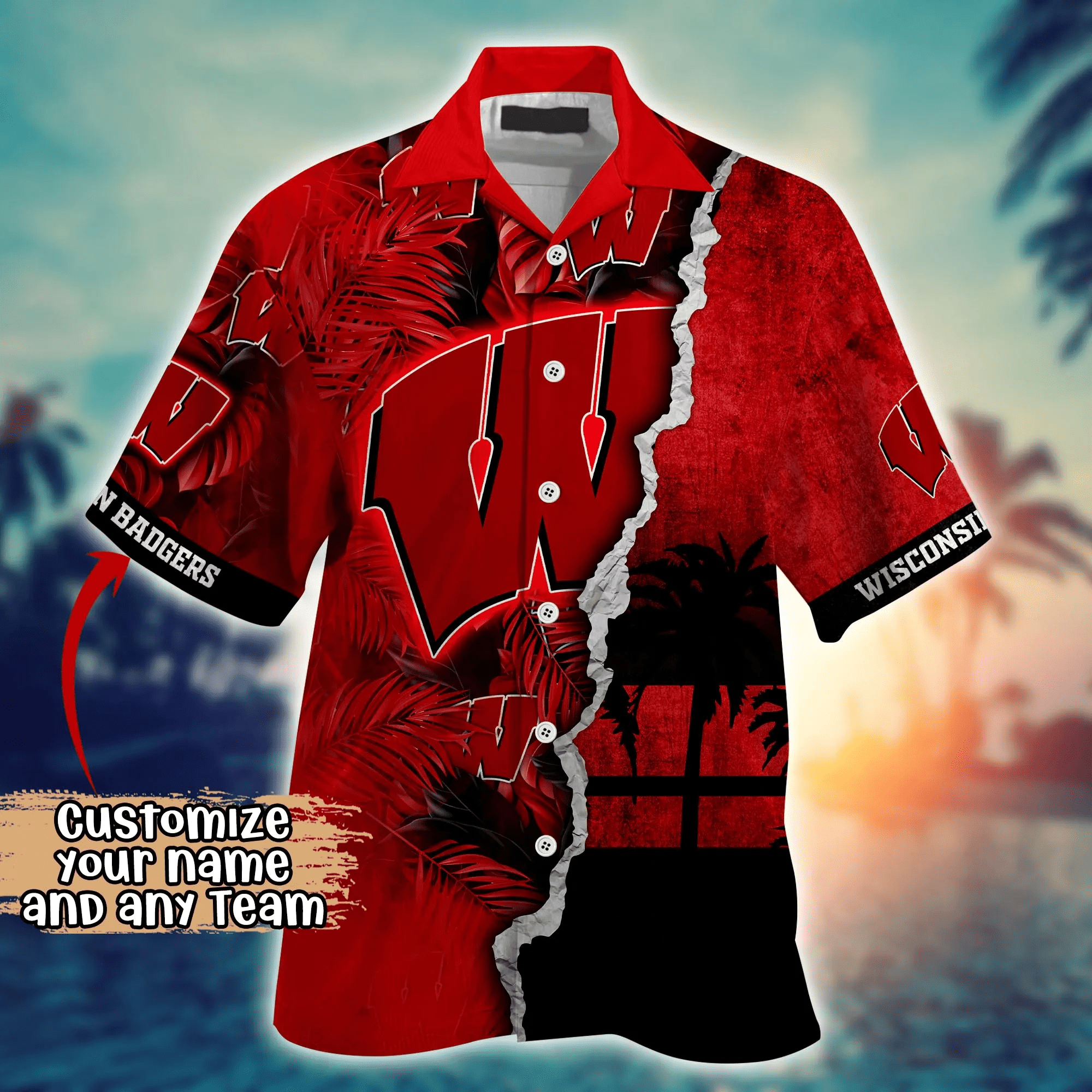 Wisconsin Badgers NCAA Hawaiian Shirt Custom Beach Days Aloha Shirt