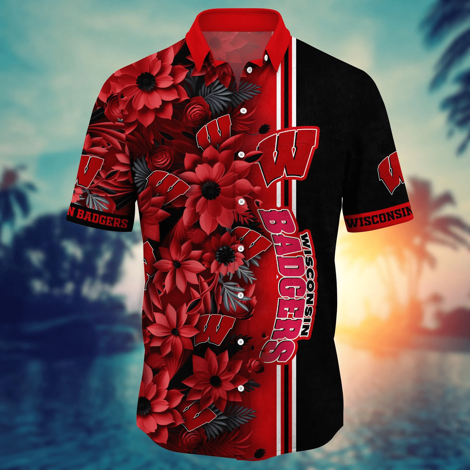 Wisconsin Badgers NCAA Hawaiian Shirt Custom Summer Camps Aloha Shirt