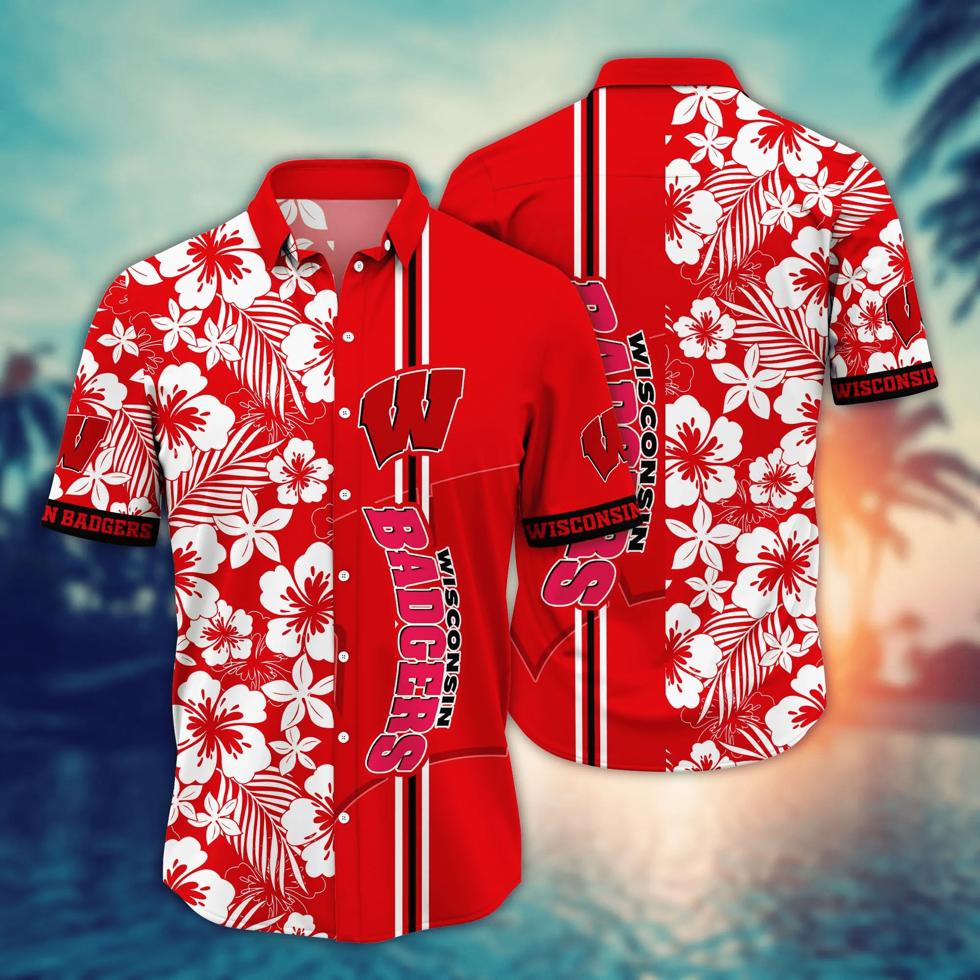 Wisconsin Badgers NCAA Hawaiian Shirt High Temperaturestime Aloha Shirt Wisconsin Badgers NCAA Hawaiian Shirt High Temperaturestime Aloha Shirt