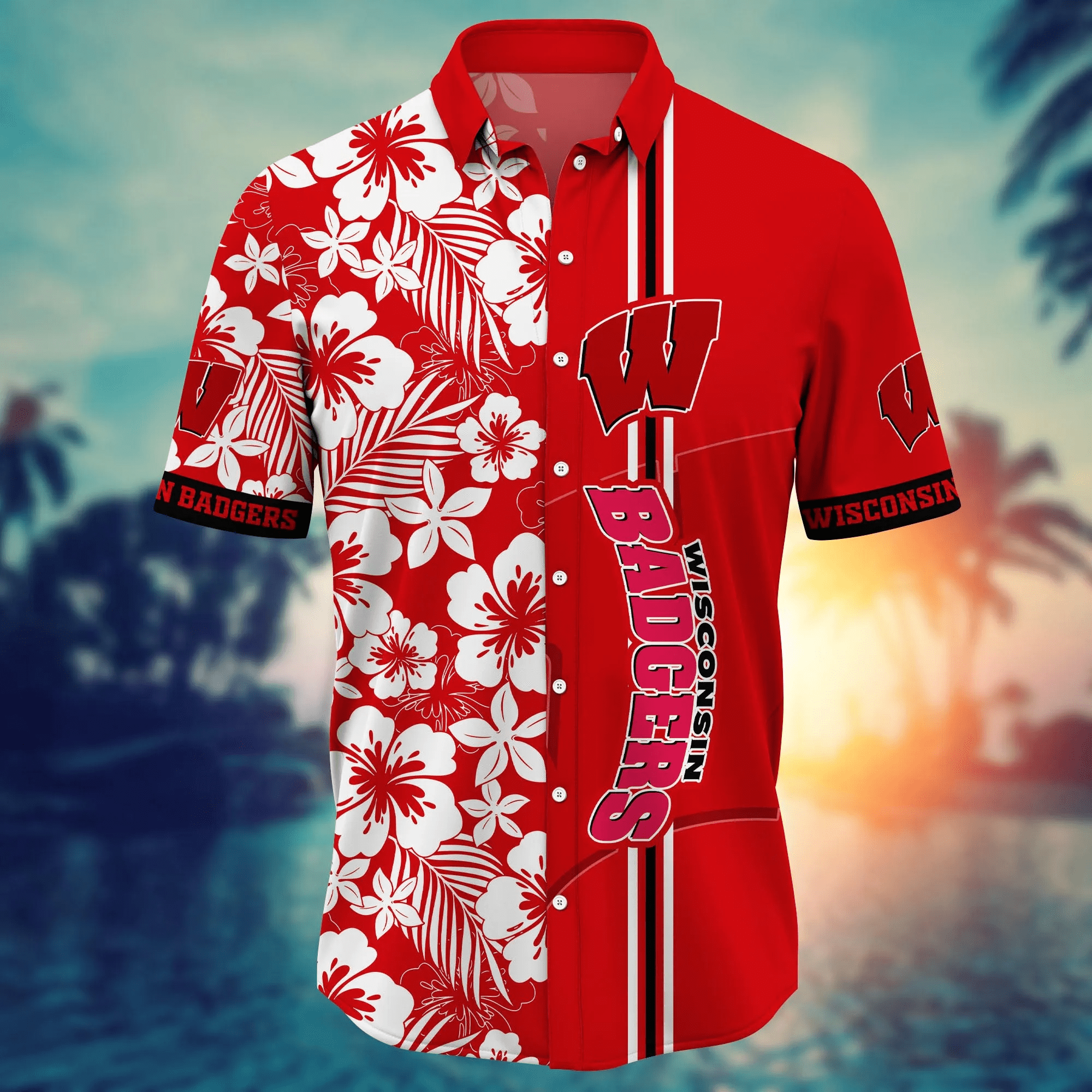 Wisconsin Badgers NCAA Hawaiian Shirt High Temperaturestime Aloha Shirt