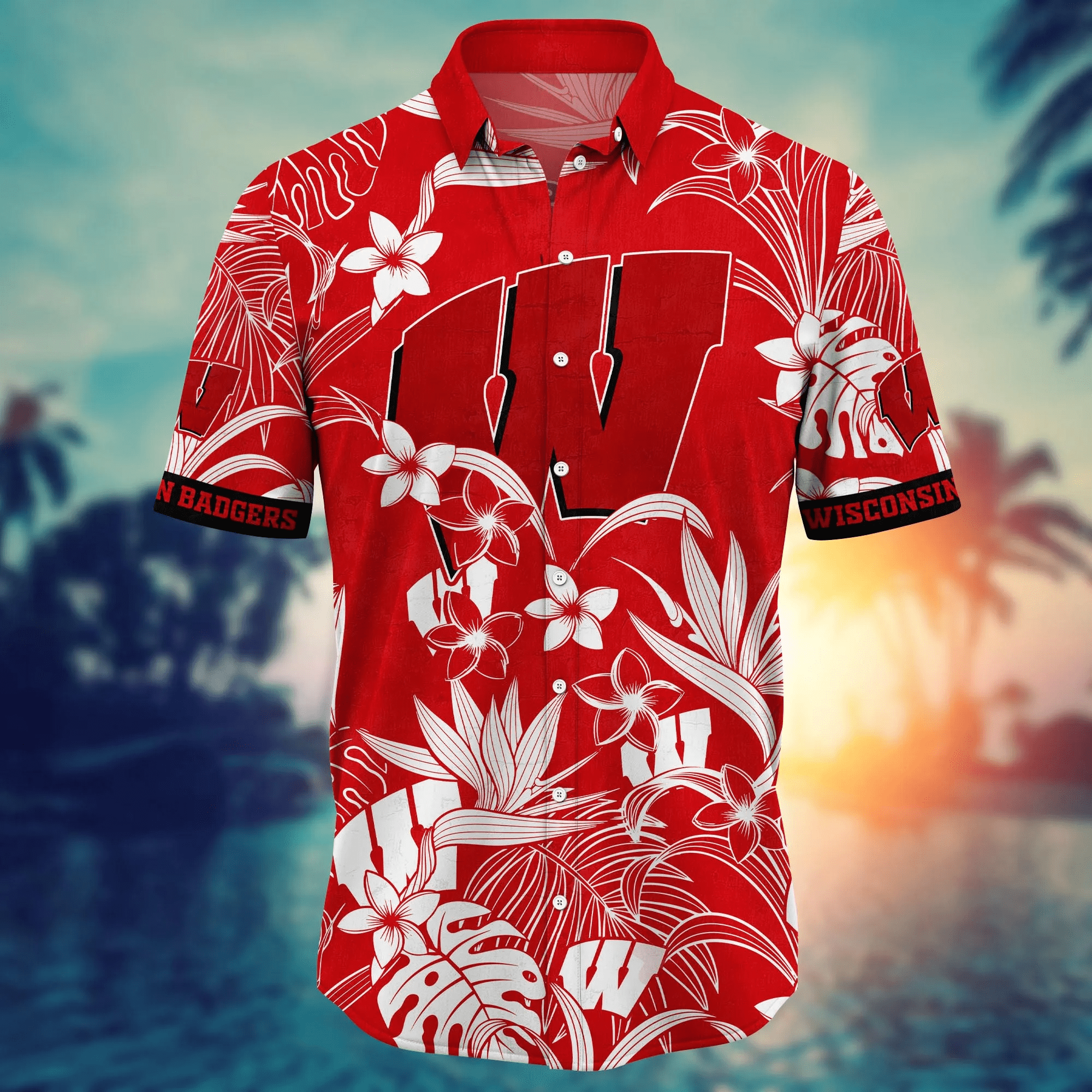 Wisconsin Badgers NCAA Hawaiian Shirt Picnicstime Aloha Shirt