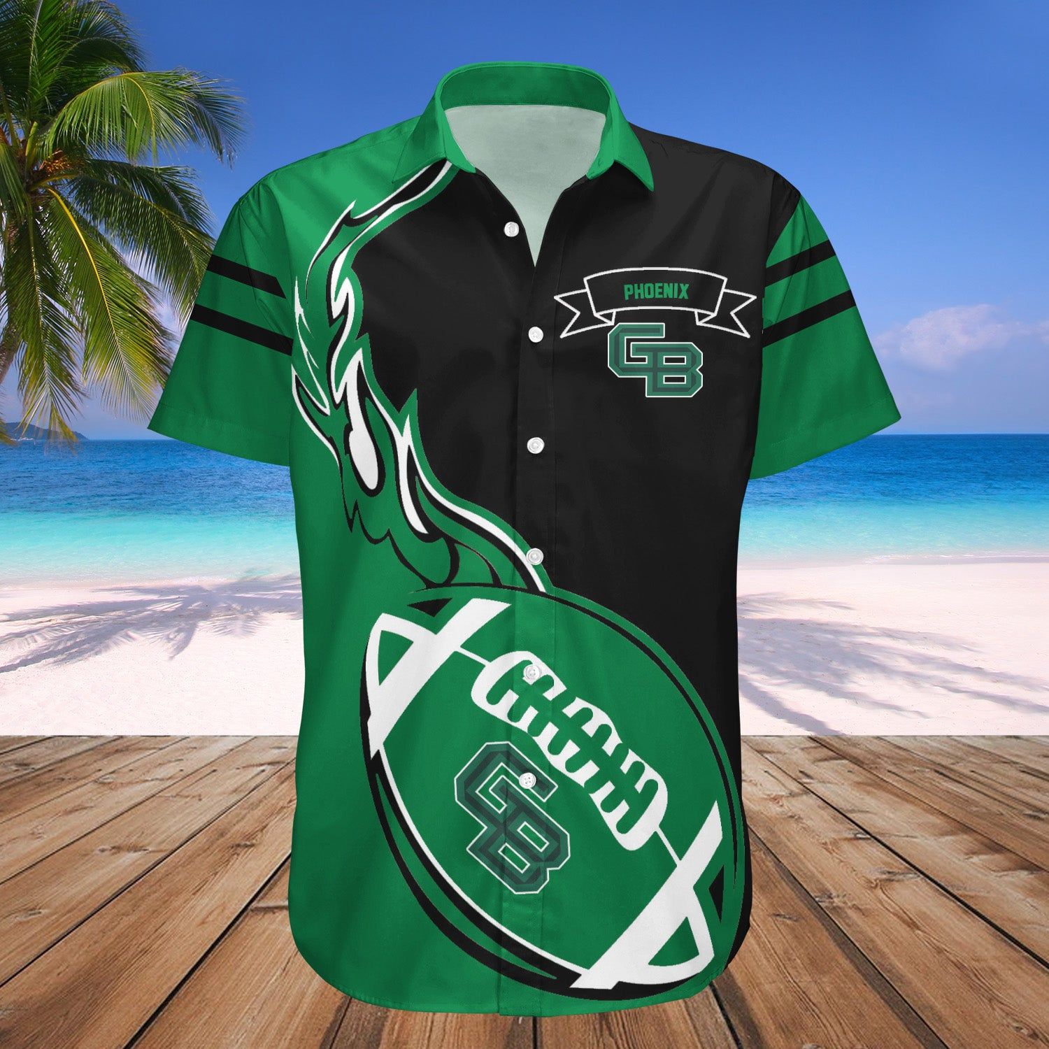 Wisconsin-Green Bay Phoenix Hawaii Shirt Set Flame Ball – NCAA