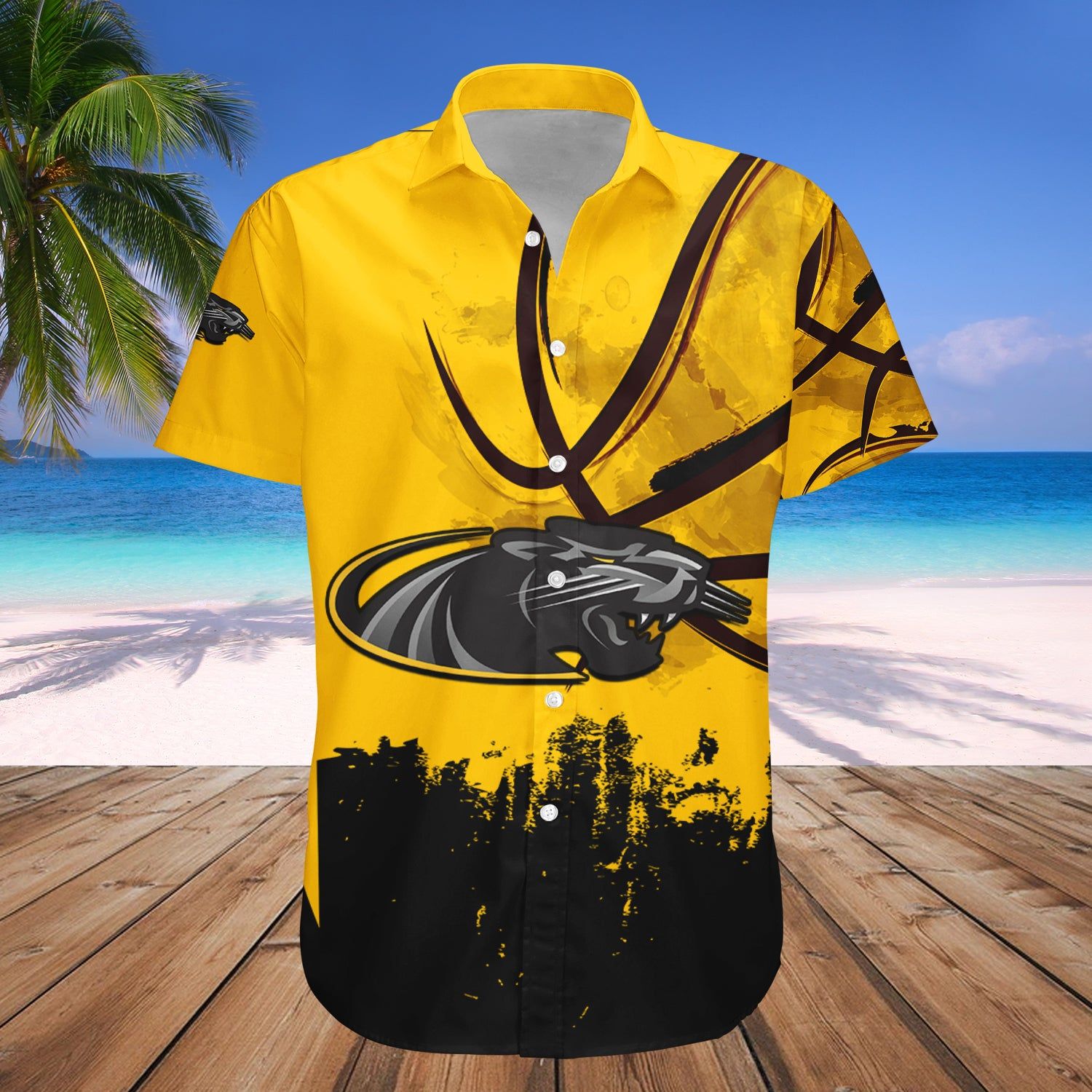 Wisconsin-Milwaukee Panthers Hawaii Shirt Set Basketball Net Grunge Pattern – NCAA