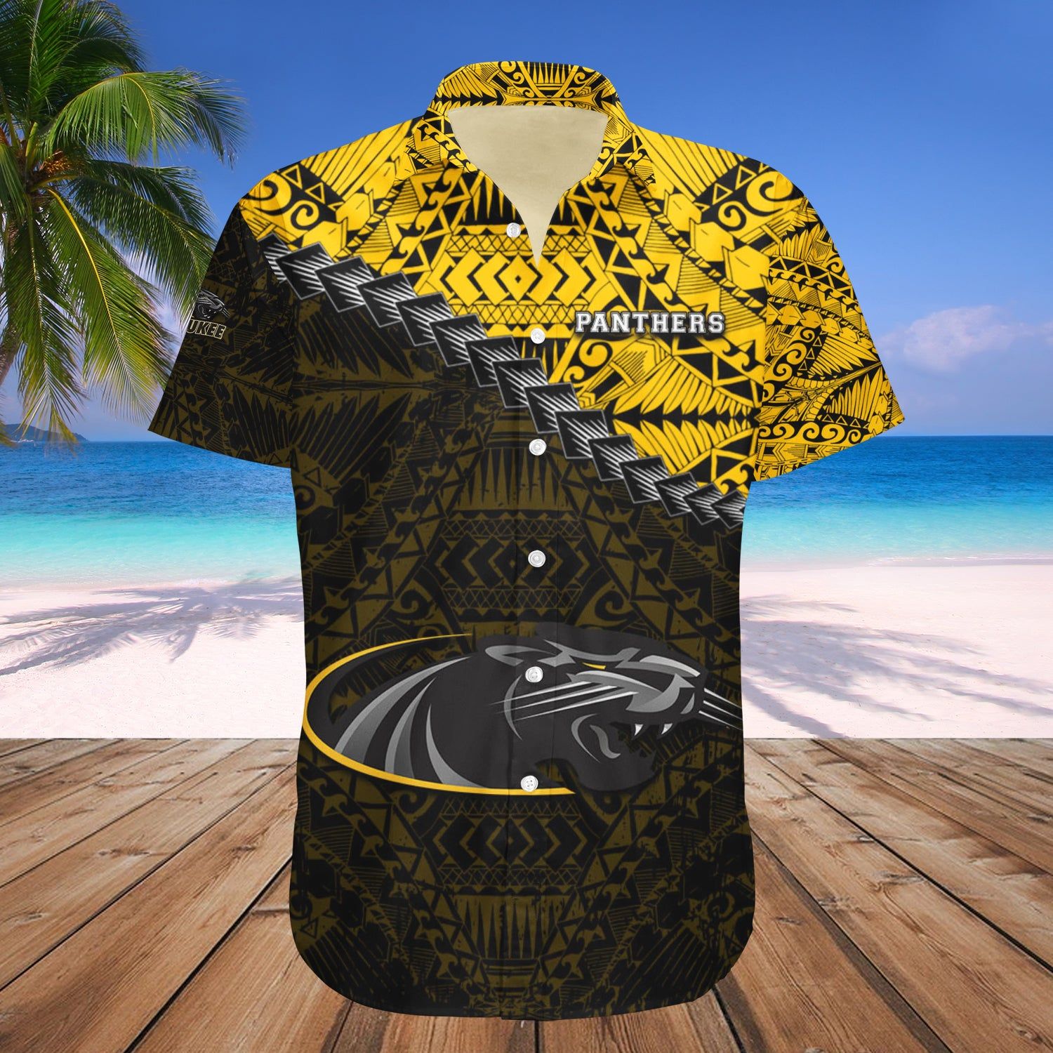 Wisconsin-Milwaukee Panthers Hawaii Shirt Set Grunge Polynesian Tattoo – NCAA
