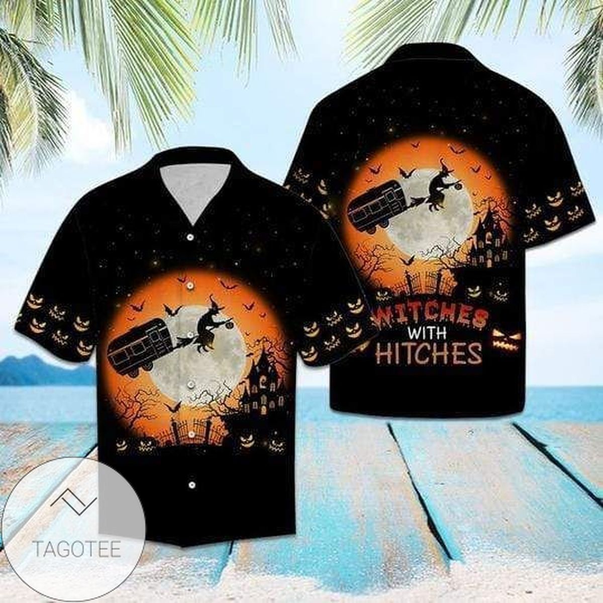 Witches Halloween Hawaiian Shirt Featuring Unique Hitches Imagery Design