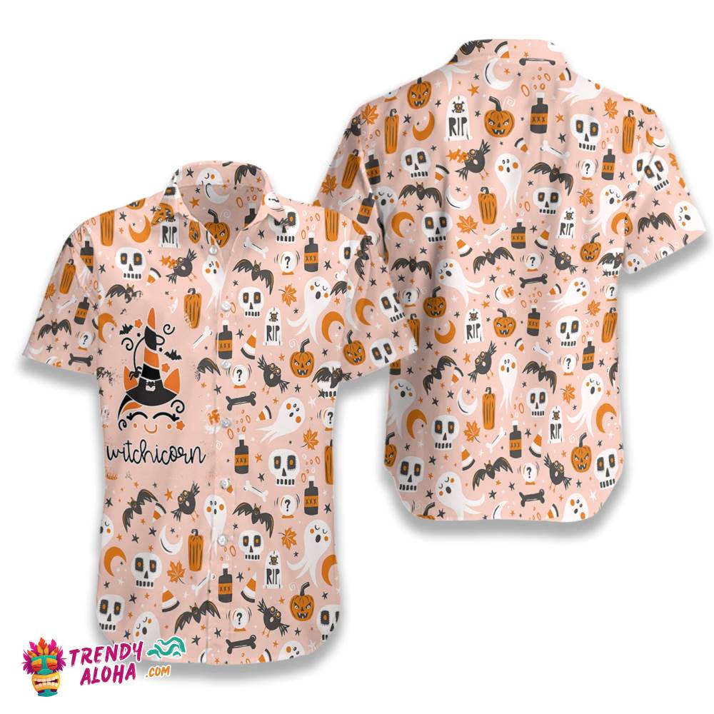 Witchicorn Halloween Unicorn Hawaiian Shirt