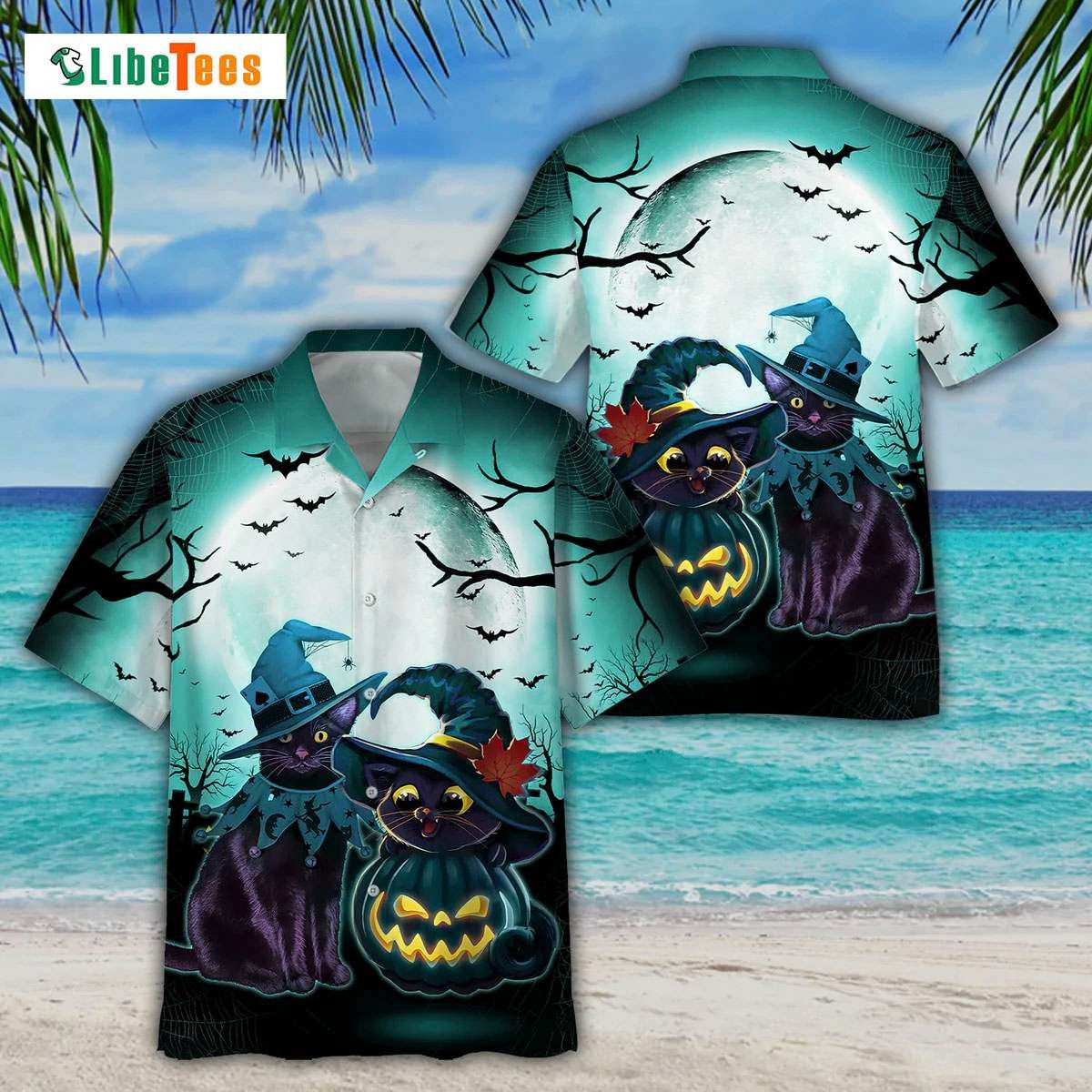 Witchy Black Cat Halloween Hawaiian Humor Shirt