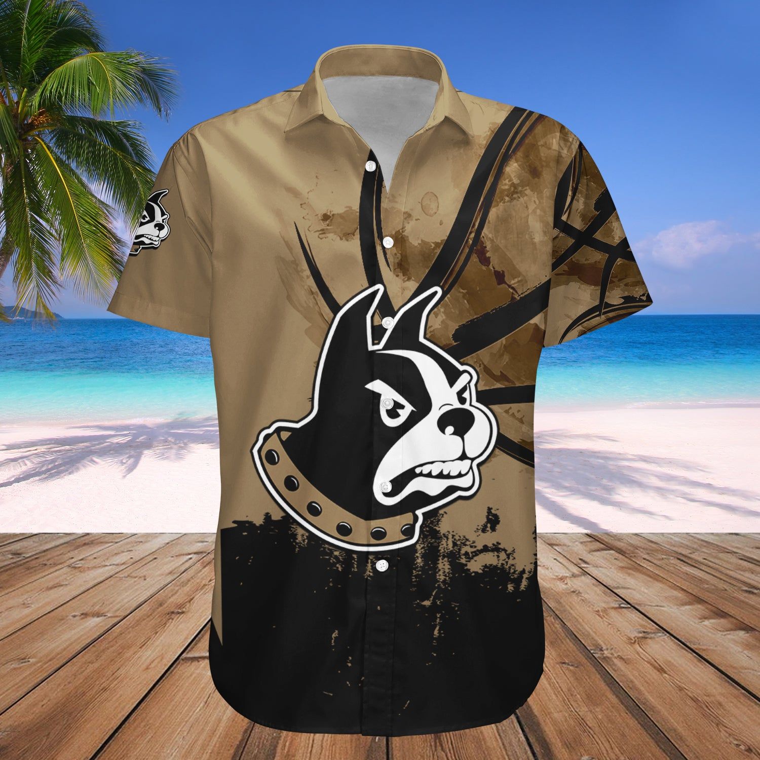Wofford Terriers Hawaii Shirt Set Basketball Net Grunge Pattern – NCAA