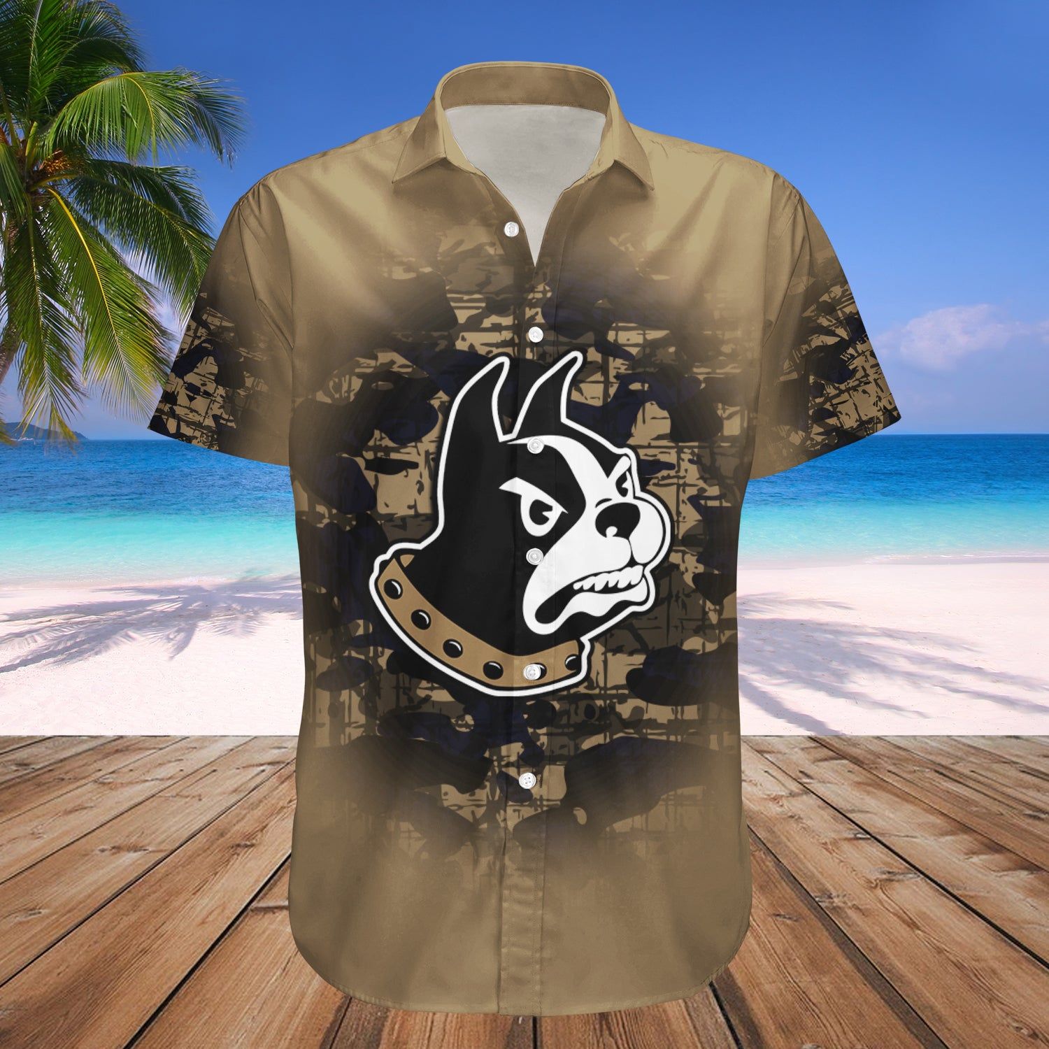 Wofford Terriers Hawaii Shirt Set Camouflage Vintage – NCAA