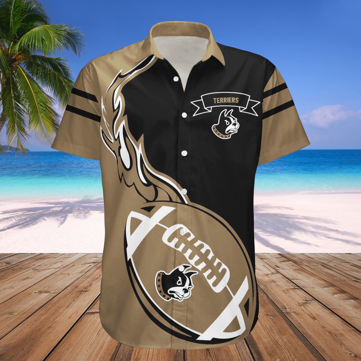 Wofford Terriers Hawaii Shirt Set Flame Ball – NCAA