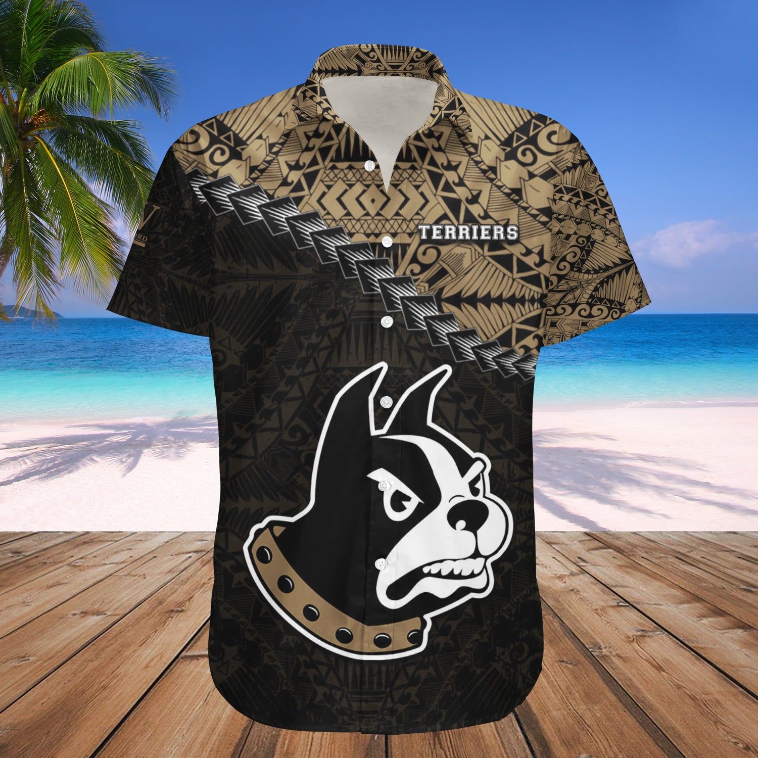 Wofford Terriers Hawaii Shirt Set Grunge Polynesian Tattoo – NCAA