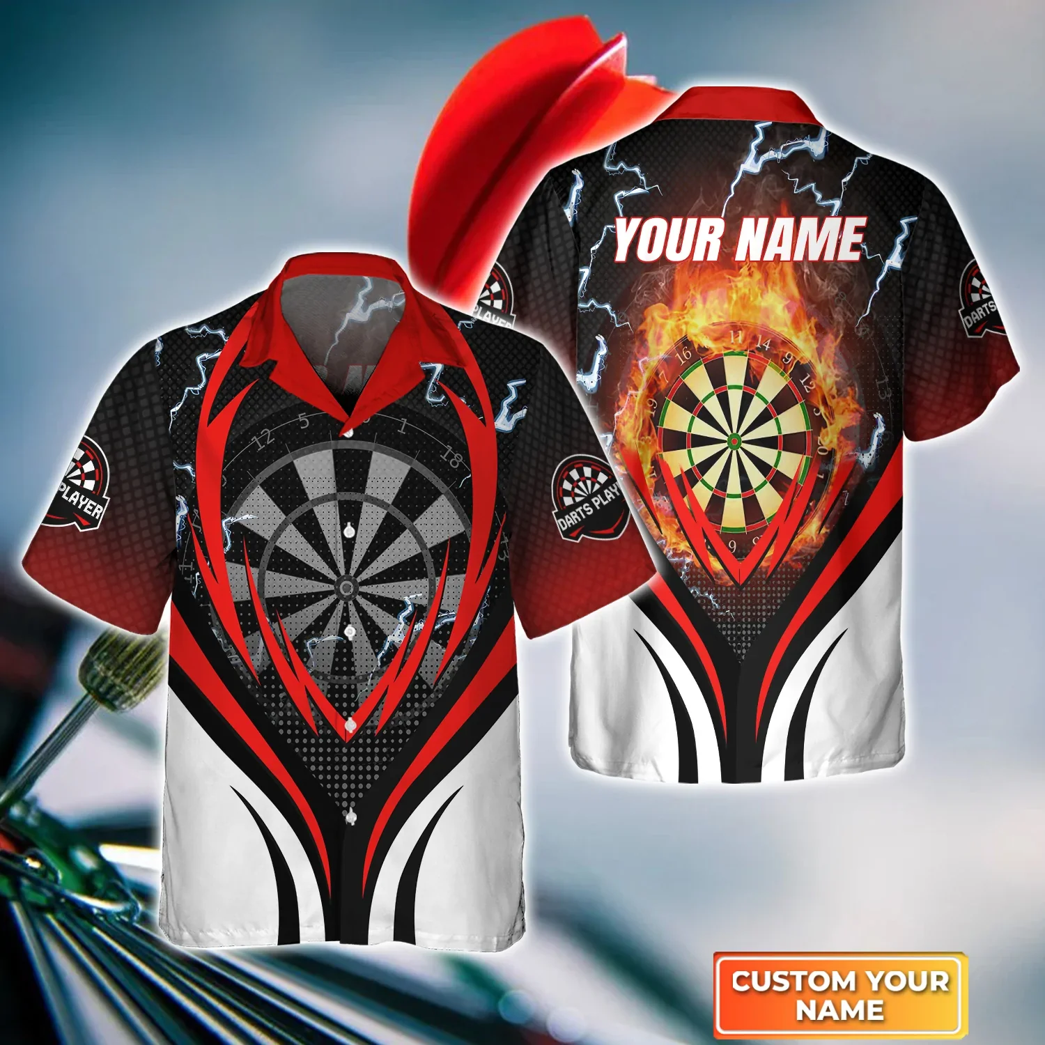 Wolf And Darts Trendy Hawaiian Shirt, Darts Trendy Hawaiian Shirt For Men, Gift For Dart Team Player