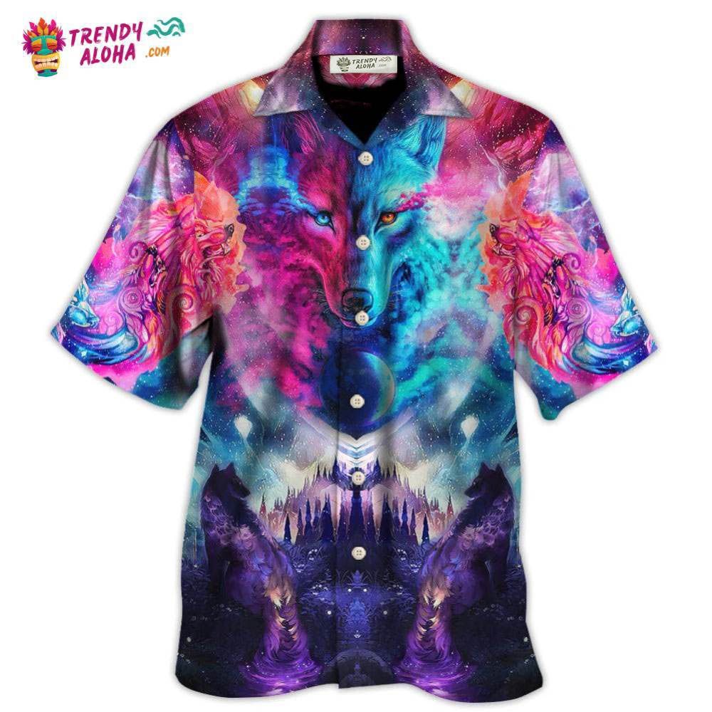 Wolf Colorful Loves Over Night Hawaiian Shirt – Trendy Aloha Wolf Colorful Loves Over Night Hawaiian Shirt – Trendy Aloha