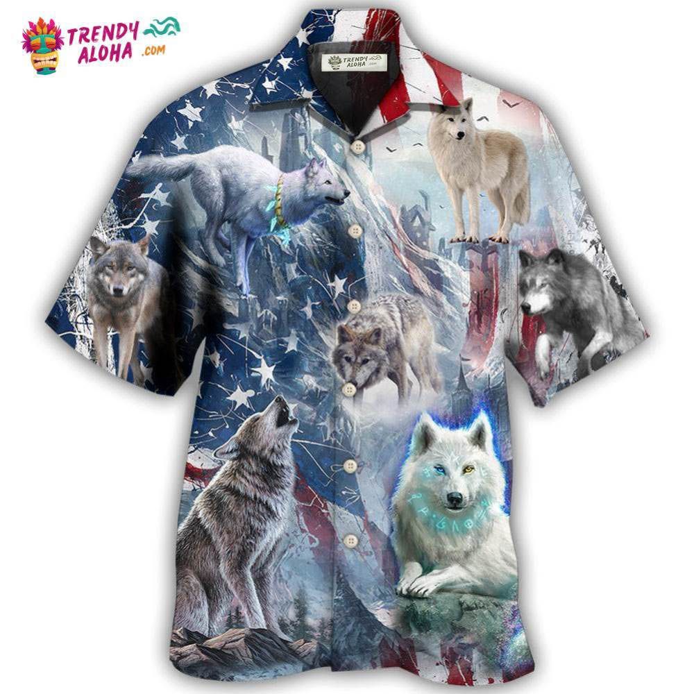 Wolf Independence Day Snow Mountain Hawaiian Shirt – Trendy Aloha Wolf Independence Day Snow Mountain Hawaiian Shirt – Trendy Aloha