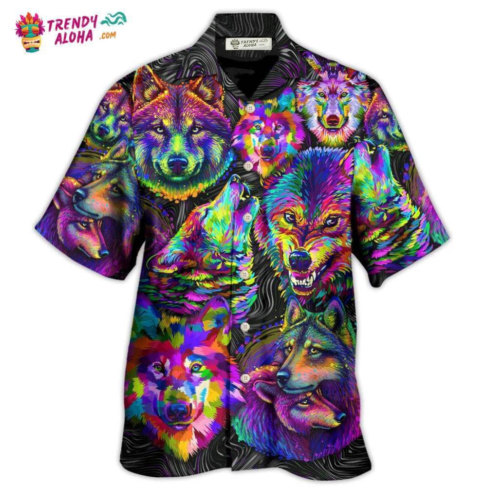 Wolf Neon Colorful Art Hawaiian Shirt – Trendy Aloha Wolf Neon Colorful Art Hawaiian Shirt – Trendy Aloha