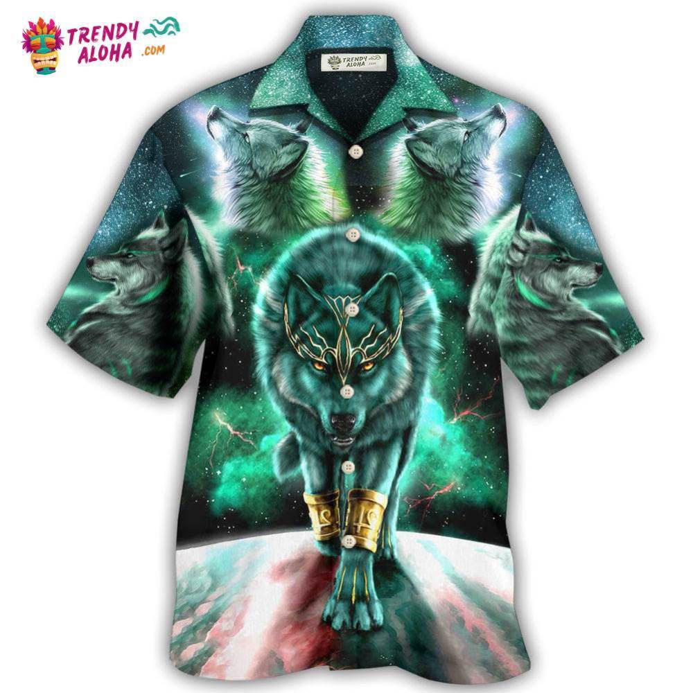 Wolf Warrior Galaxy Style Hawaiian Shirt – Trendy Aloha