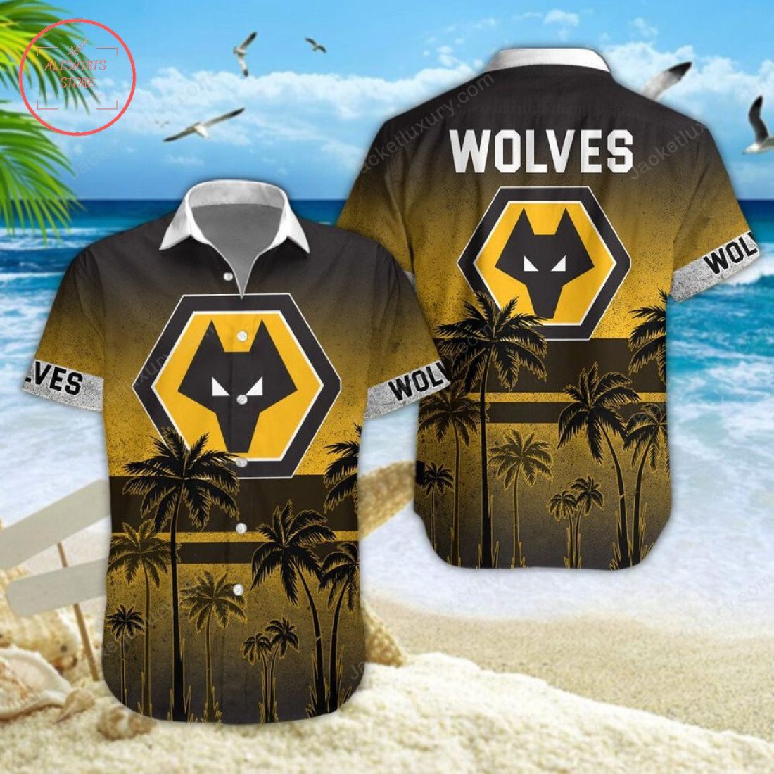 Wolverhampton Wanderers Fc Coconut Tree Beach Trendy Hawaiian Shirt Aloha Shirt