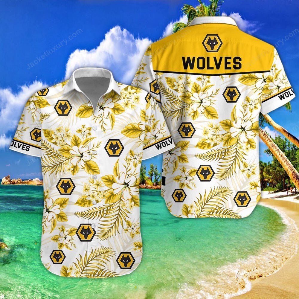 Wolverhampton Wanderers Fc Flower Tropical Hawaiian Shirt