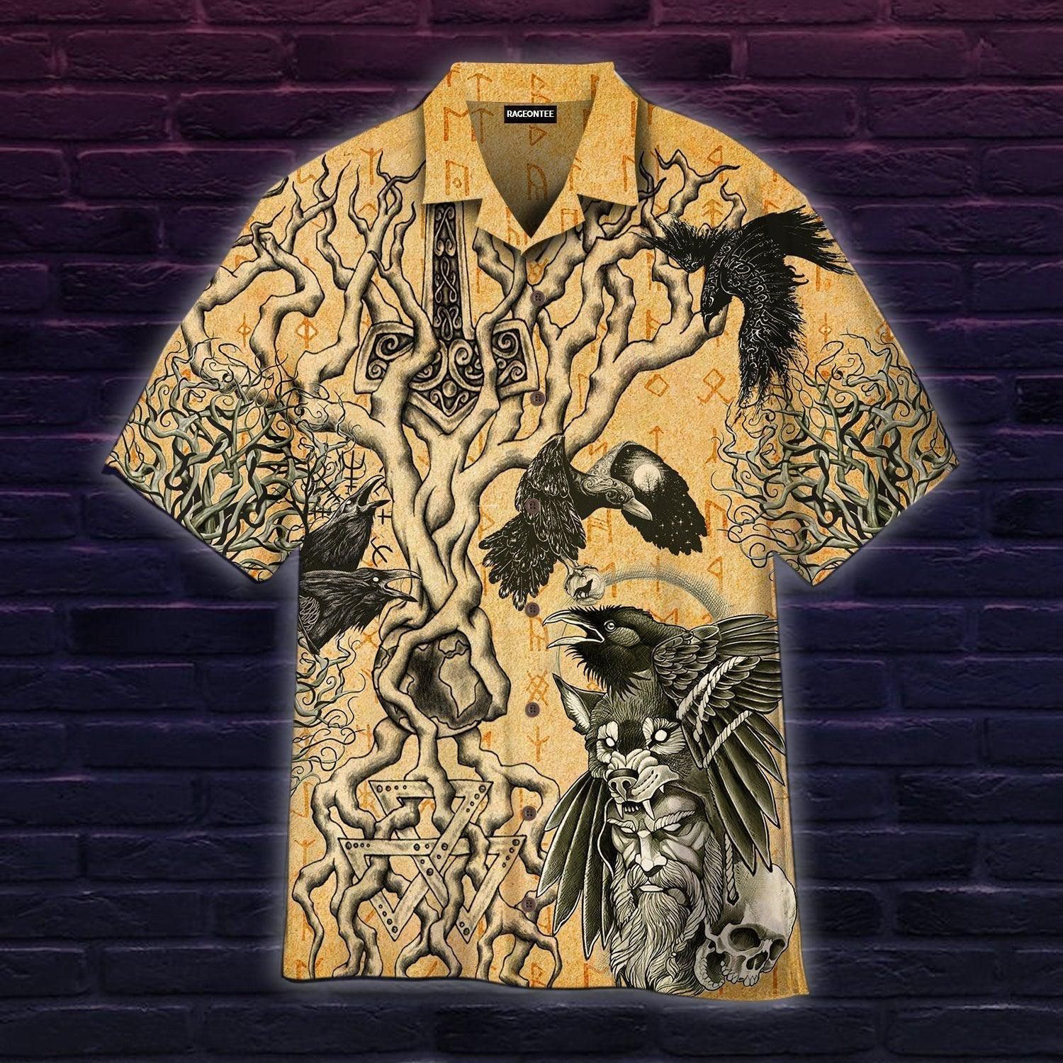 Wonderful Viking Tree Of Life Hawaiian Shirt For