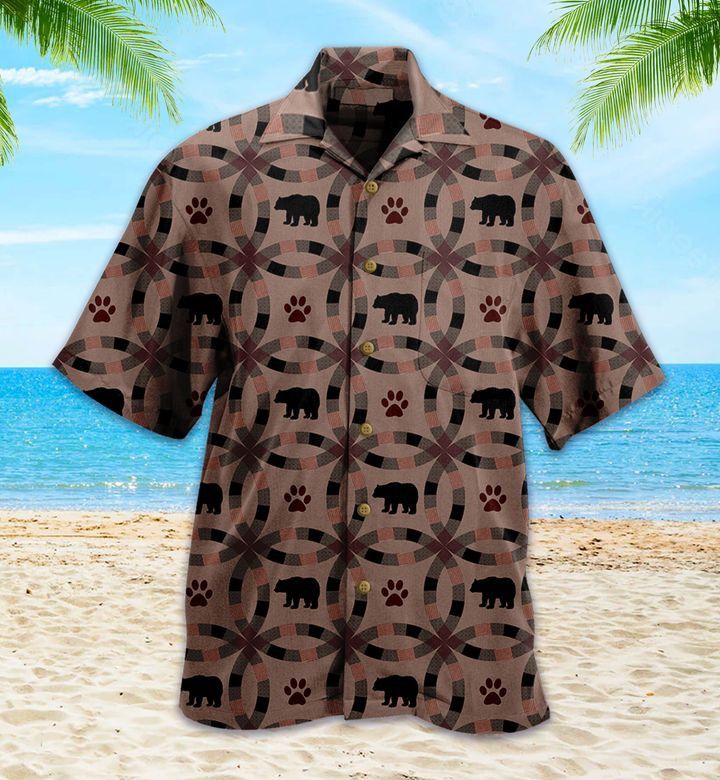 Woodland Bear Trail Brown Hawaiian Shirt 3D Summer Gifts
