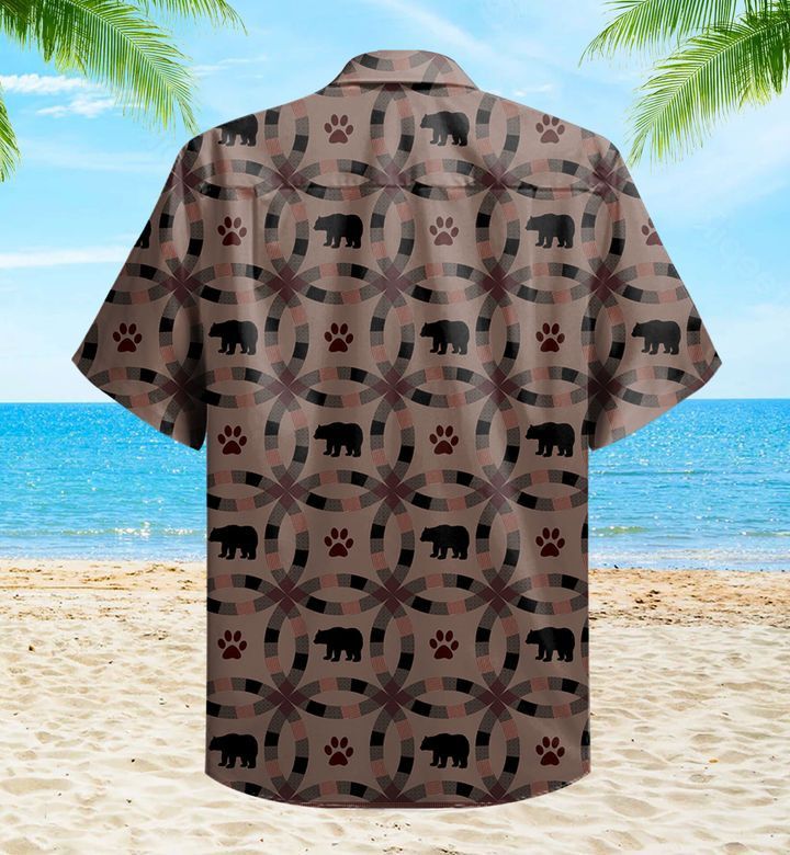 Woodland Bear Trail Brown Trendy Hawaiian Shirt 3D Summer Gifts